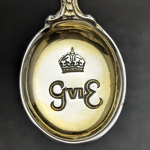 1937 British Vintage Sterling Silver (925 Silver) George VI Coronation Spoon Pair Barnard & Sons